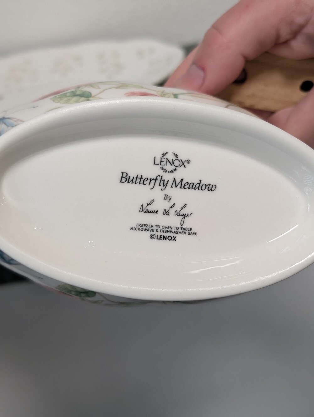 Vintage Lenox Butterfly Meadow Gravy Boat & Matching Under Plate Cottagecore - Picture 9 of 9